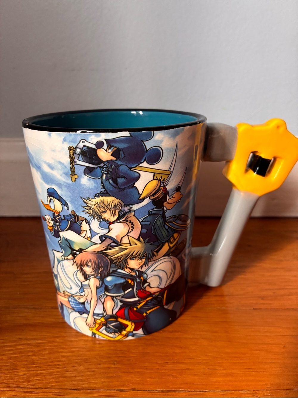 Disney Kingdom Hearts Blue Ceramic Mug with Keyblade Handle  20oz
